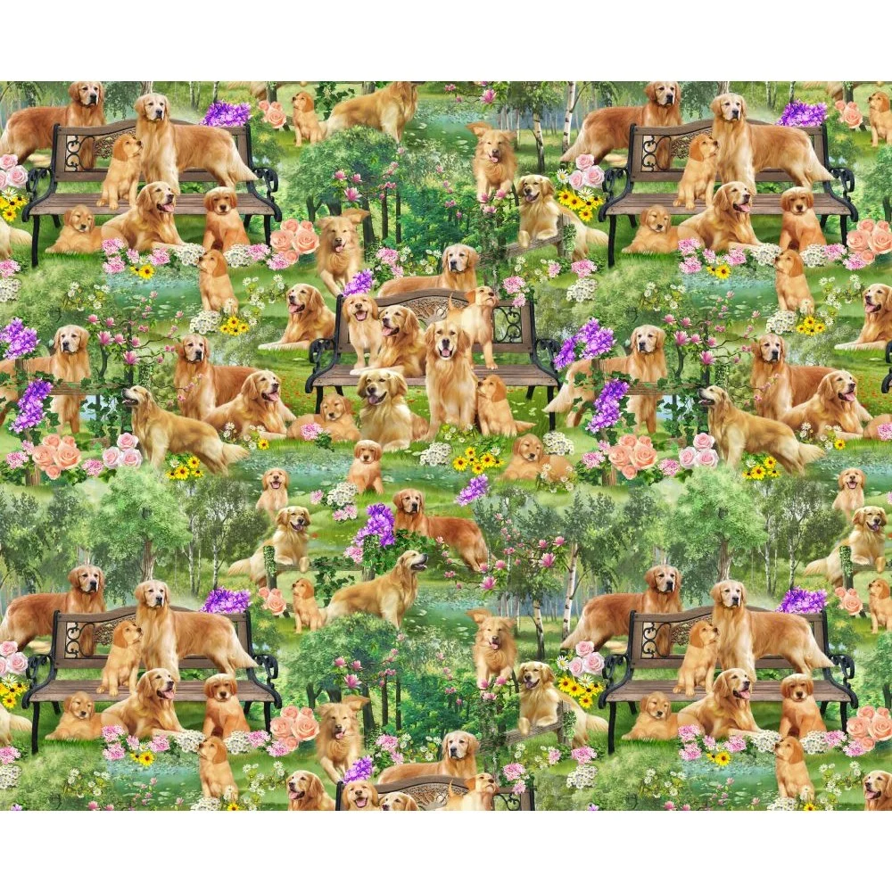 Animal Golden Retrievers Green