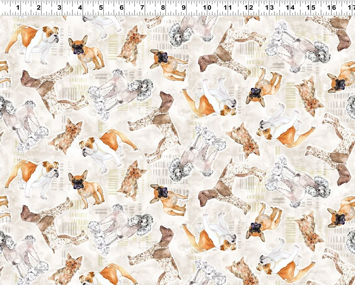 Animals 4282 61 Tossed Dogs Light Taupe