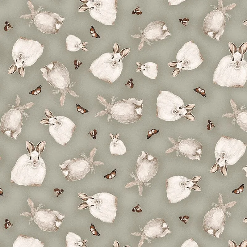 Animals Tossed Bunnies Gray