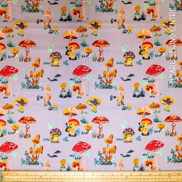 Anna Maria Horner Souvenir Mushrooms On Purple