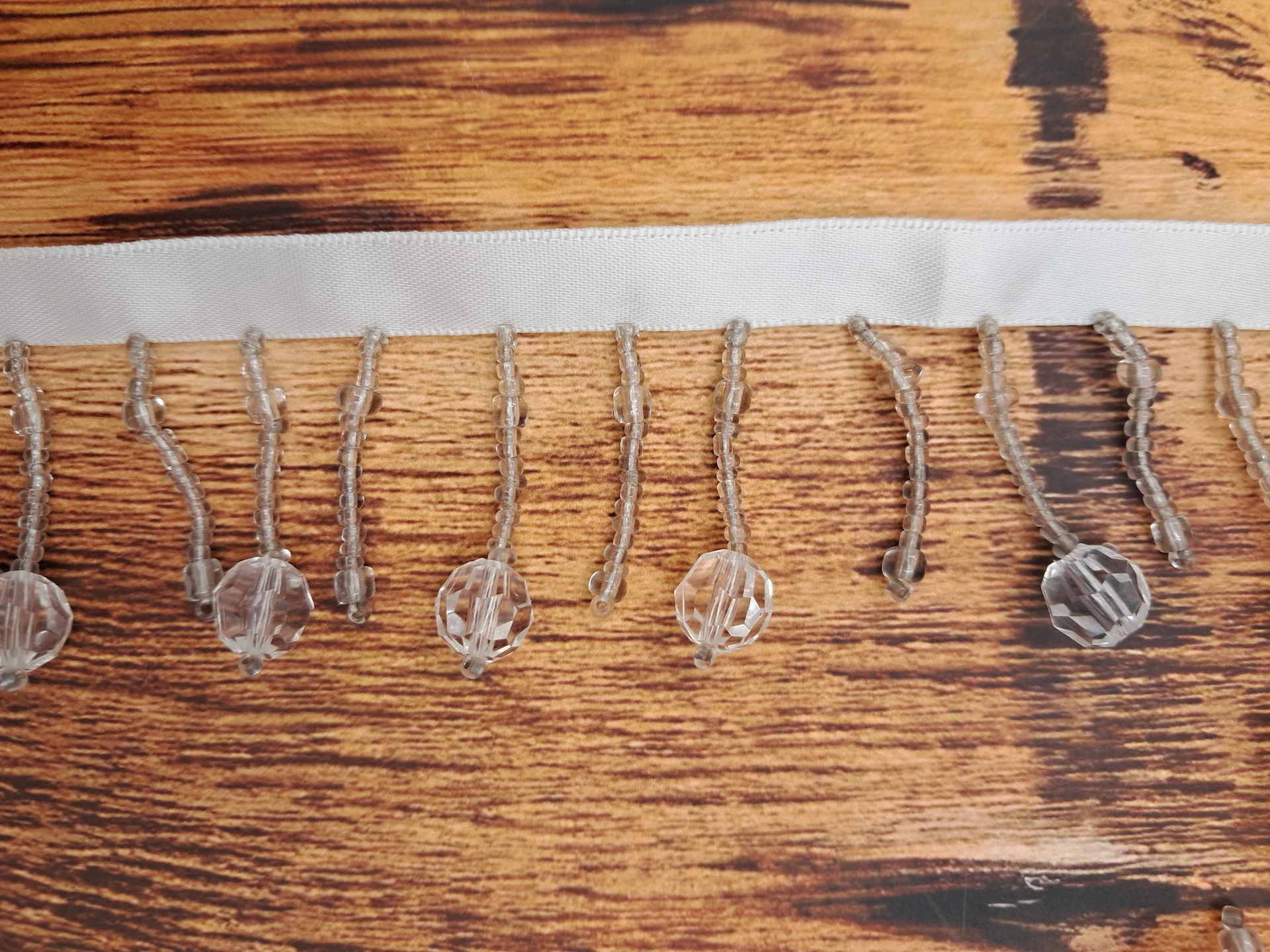 Beaded Trim 2404 Silver Clear