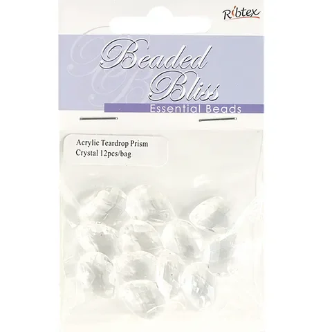 Beads Acrylic Teardrop 13x 20mm CR