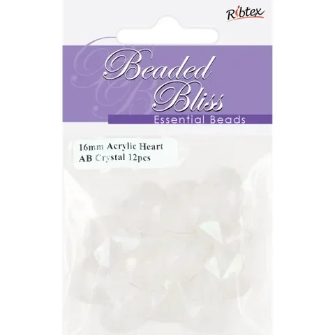 Beads Faceted Heart AB Crystal