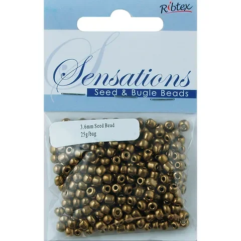 Beads Glass Seed 3.6mm Ant Met Gld