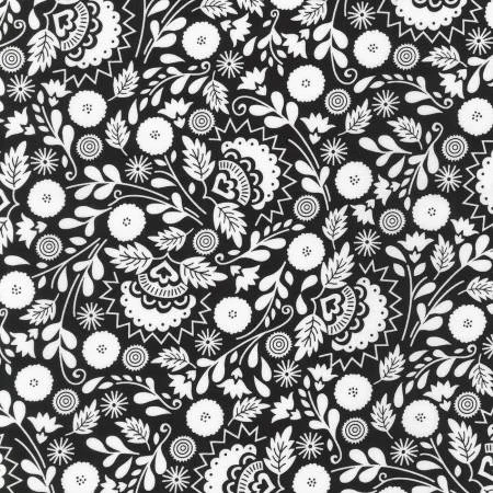 Black White Floral