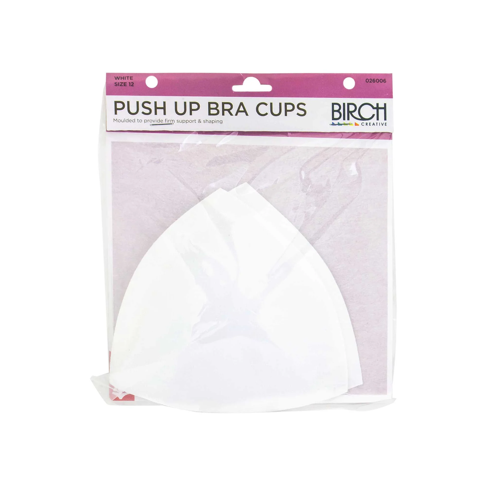 Bra Cups Push UP Size 12 White