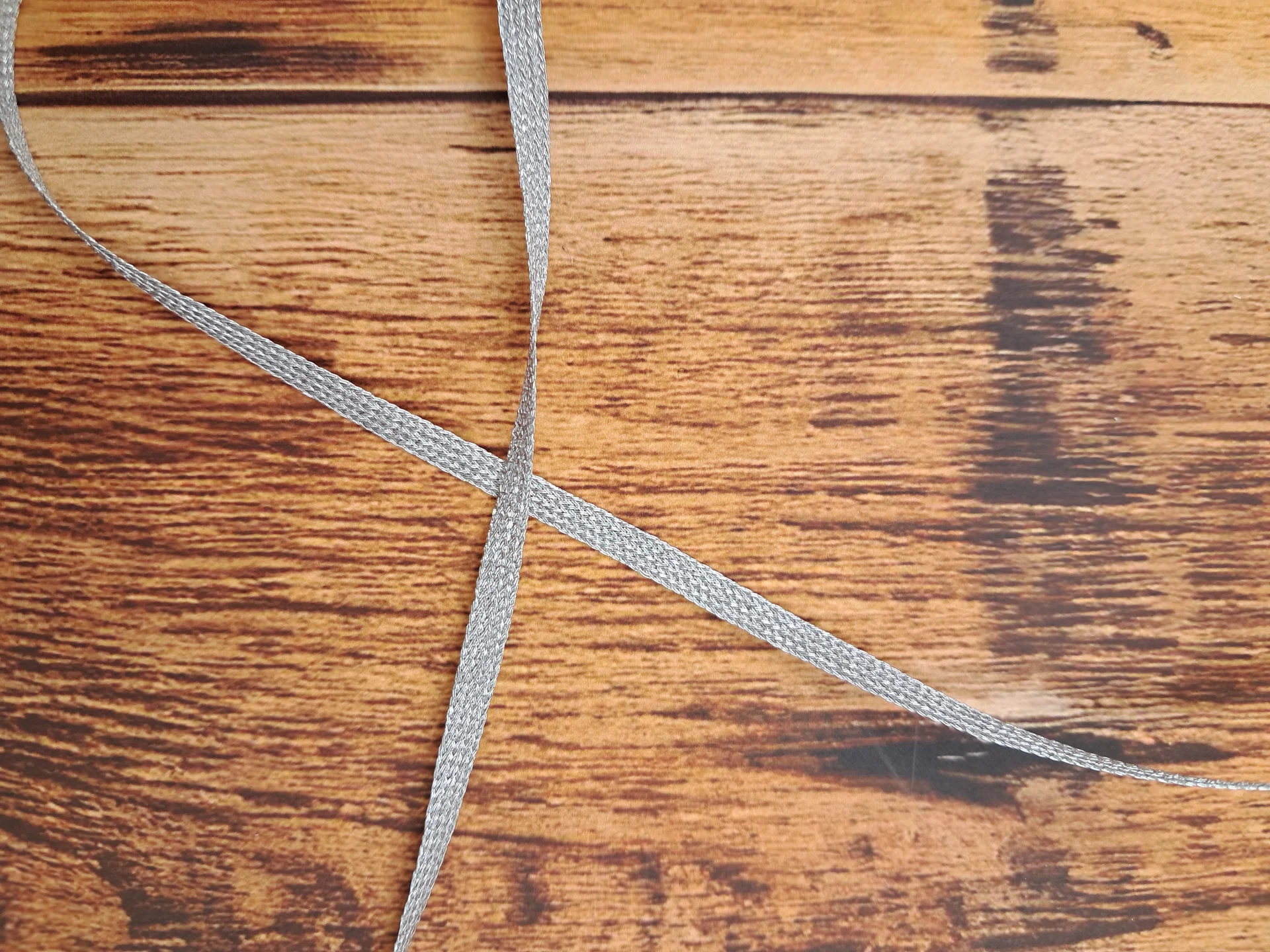 Braid 4mm Metallic Silver Flat
