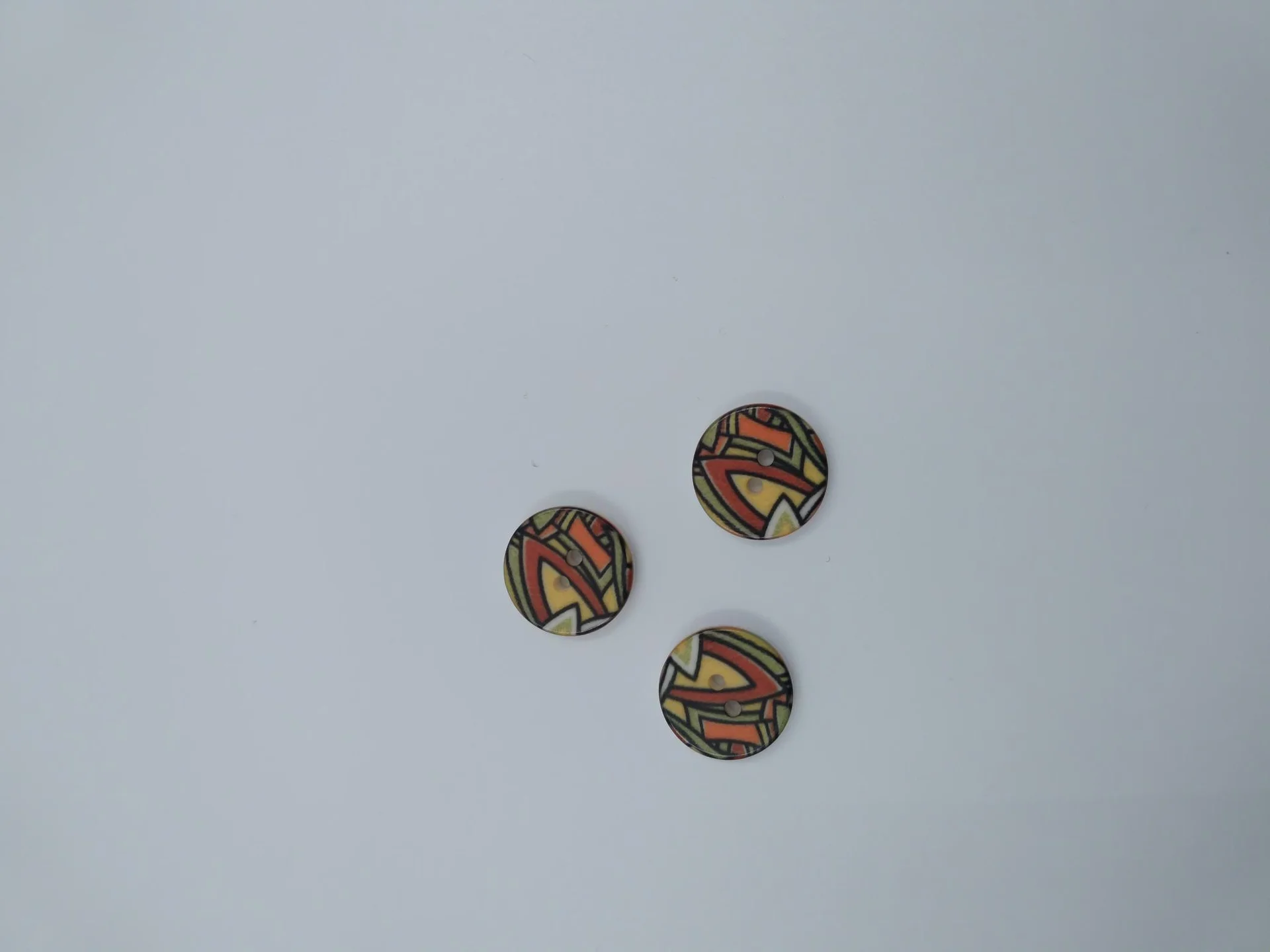 Button IA 27565 24 Green Orange Modern