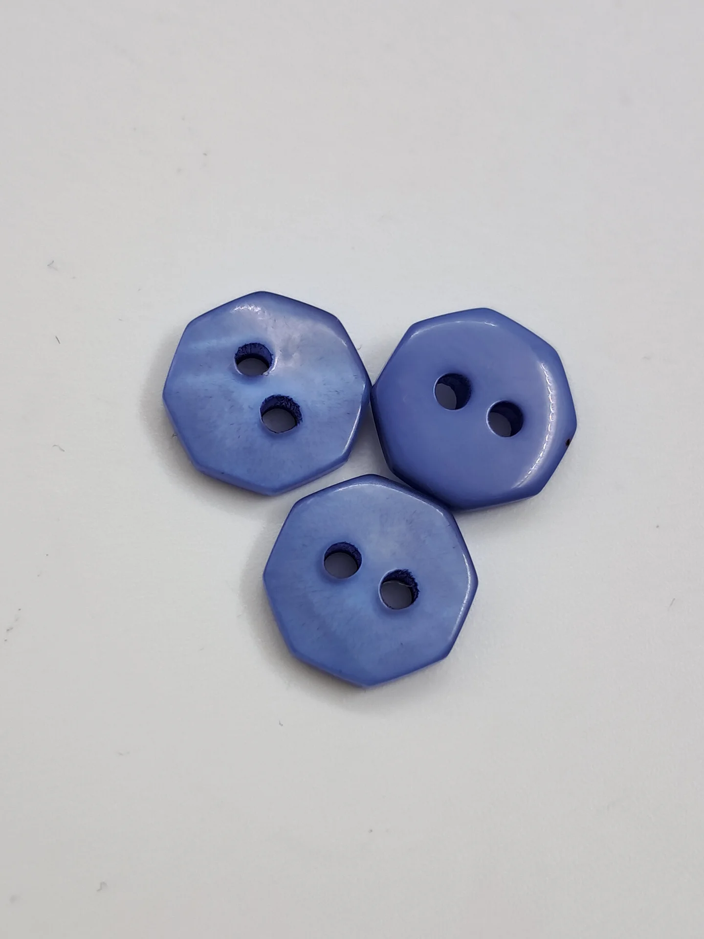 Button Octagon 10mm Cornflower