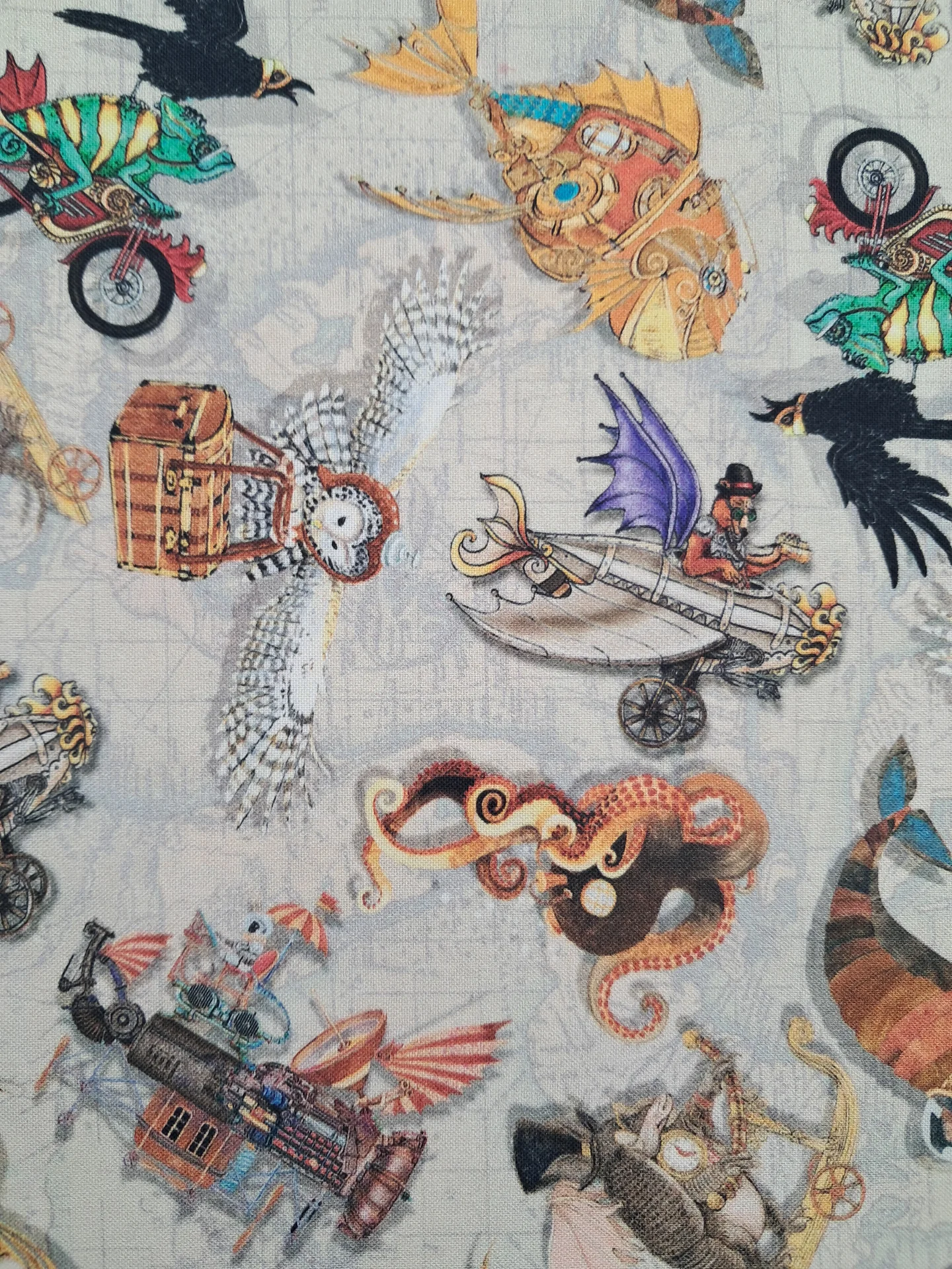 Children Steam Punk Toss Grey Map