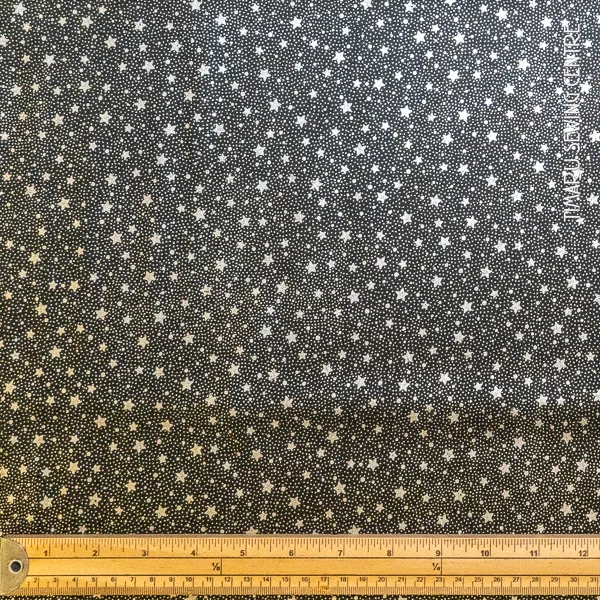 Christmas Black Silver Metallic Stars