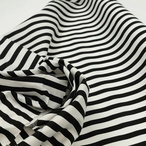 Cotton Stripe Black White