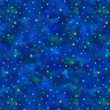 Dots Quilting Night Garden Blue