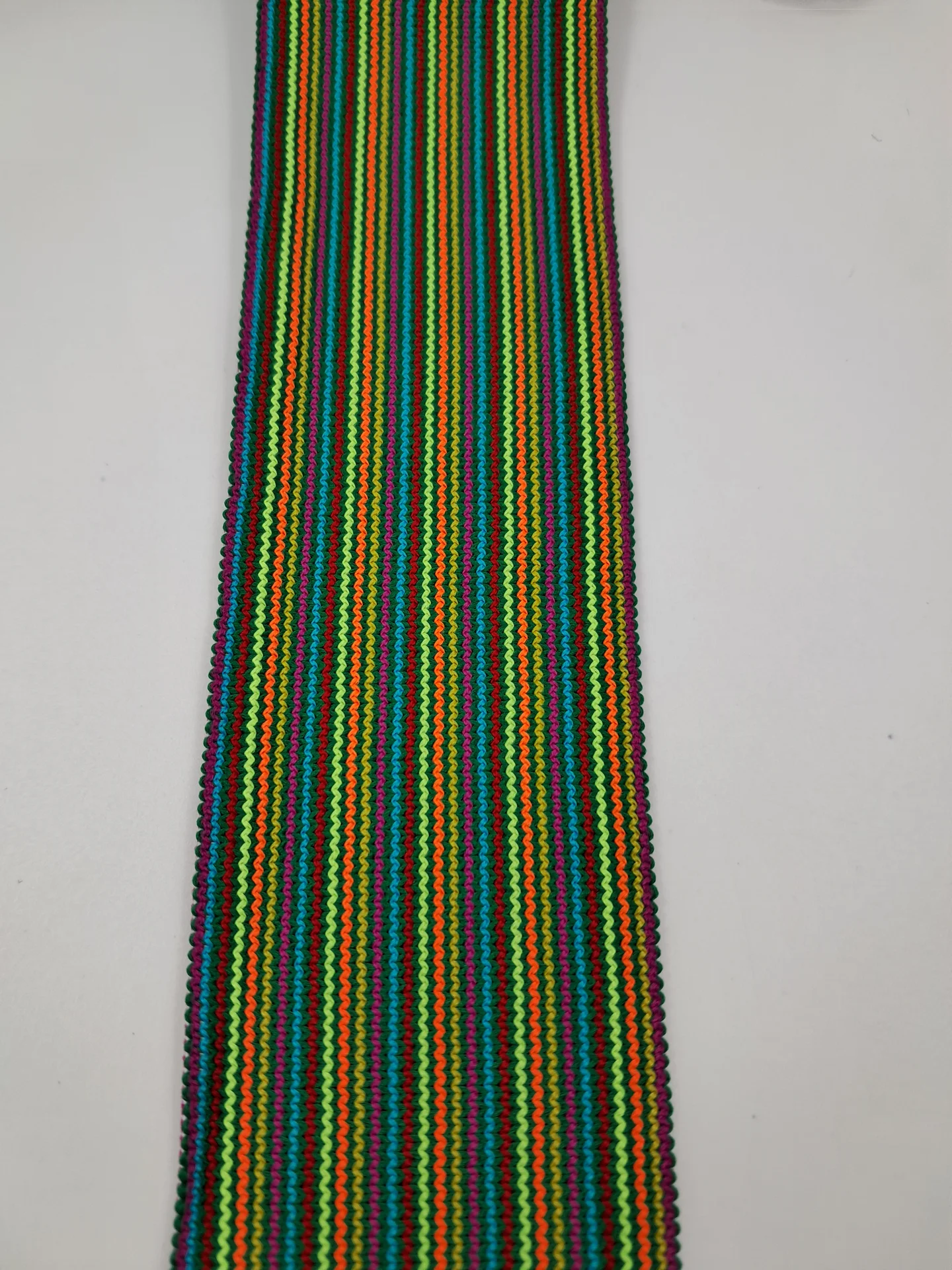 Elastic 50mm Striped Yellow Turquoise Pink Wine