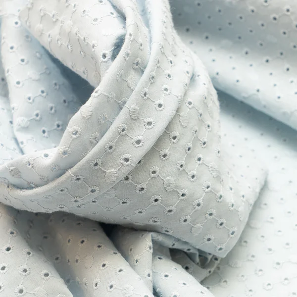 Fabric Bluebell Pale Blue Embroidery