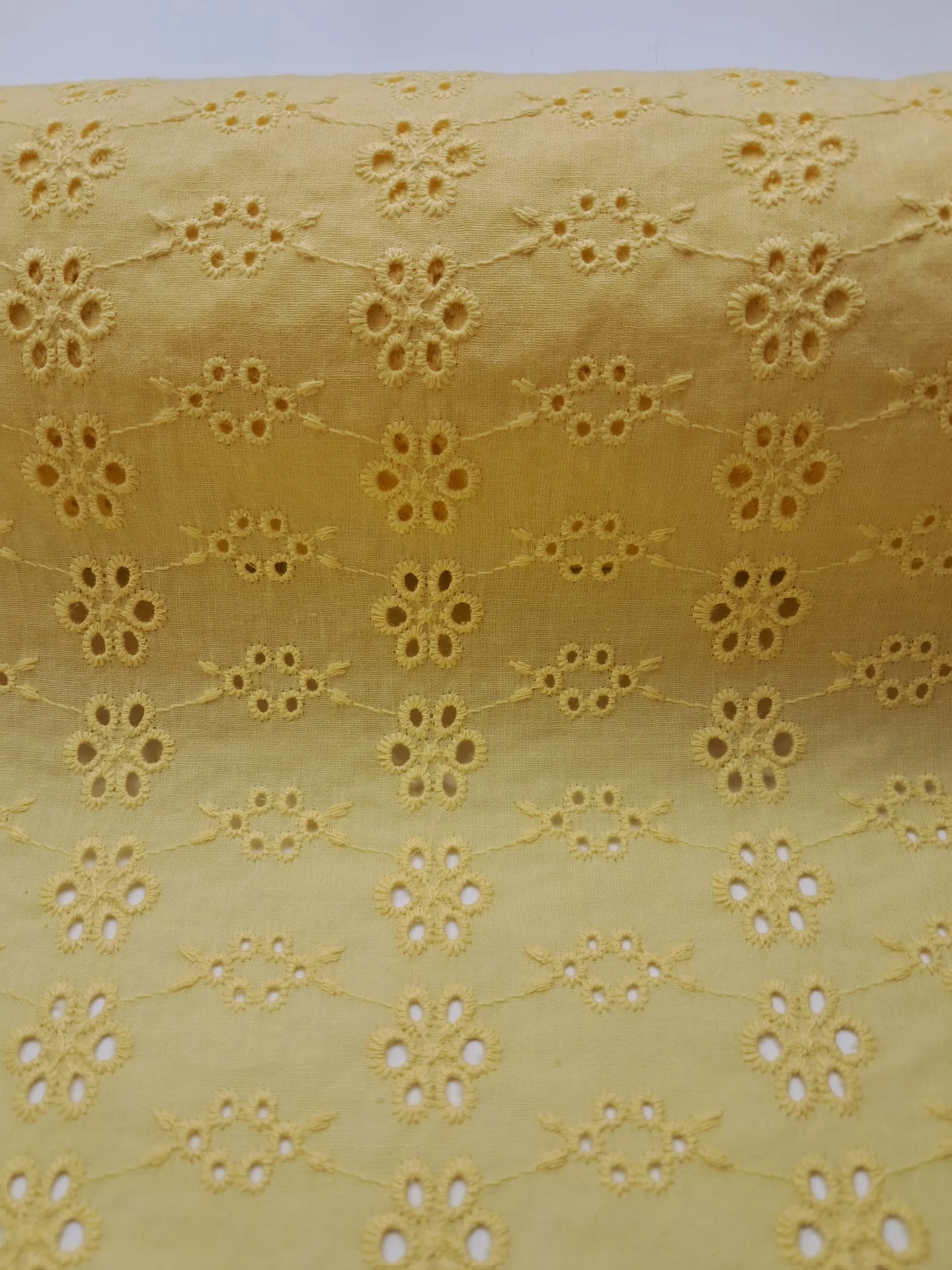 Fabric Cotton Broderie Lemon