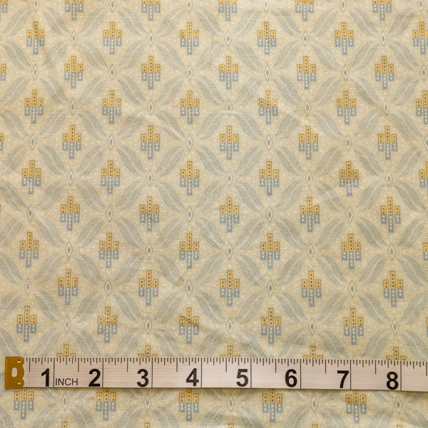 Fabric Cotton Duck Egg Ecru Pattern