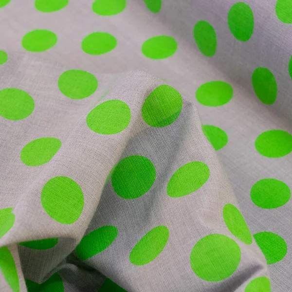 Fabric Cotton Linen Spot Lime Grey