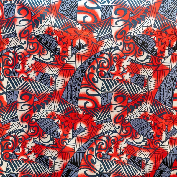 Fabric Cotton Red Grey
