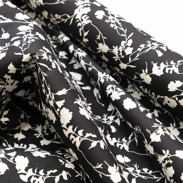 Fabric CR 55 Black White Floral