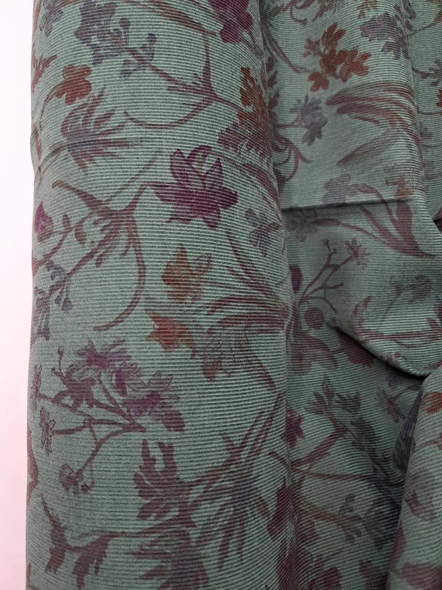 Fabric Dark Teal Corduroy Print