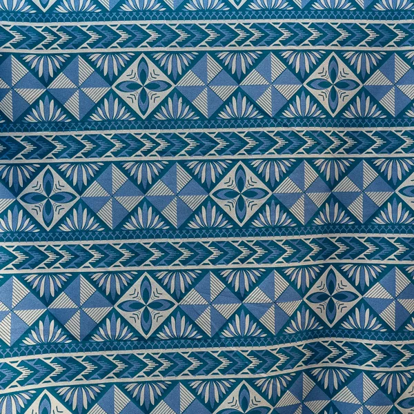 Fabric Metallic Stretch Print Teal Grey