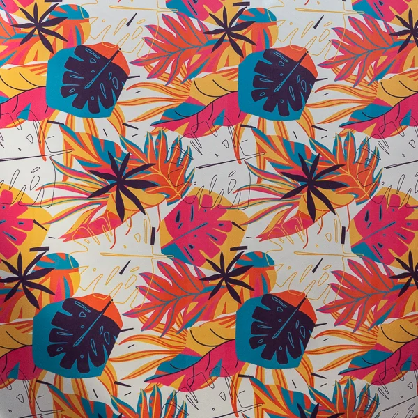 Fabric Mini Matt Print White Multi