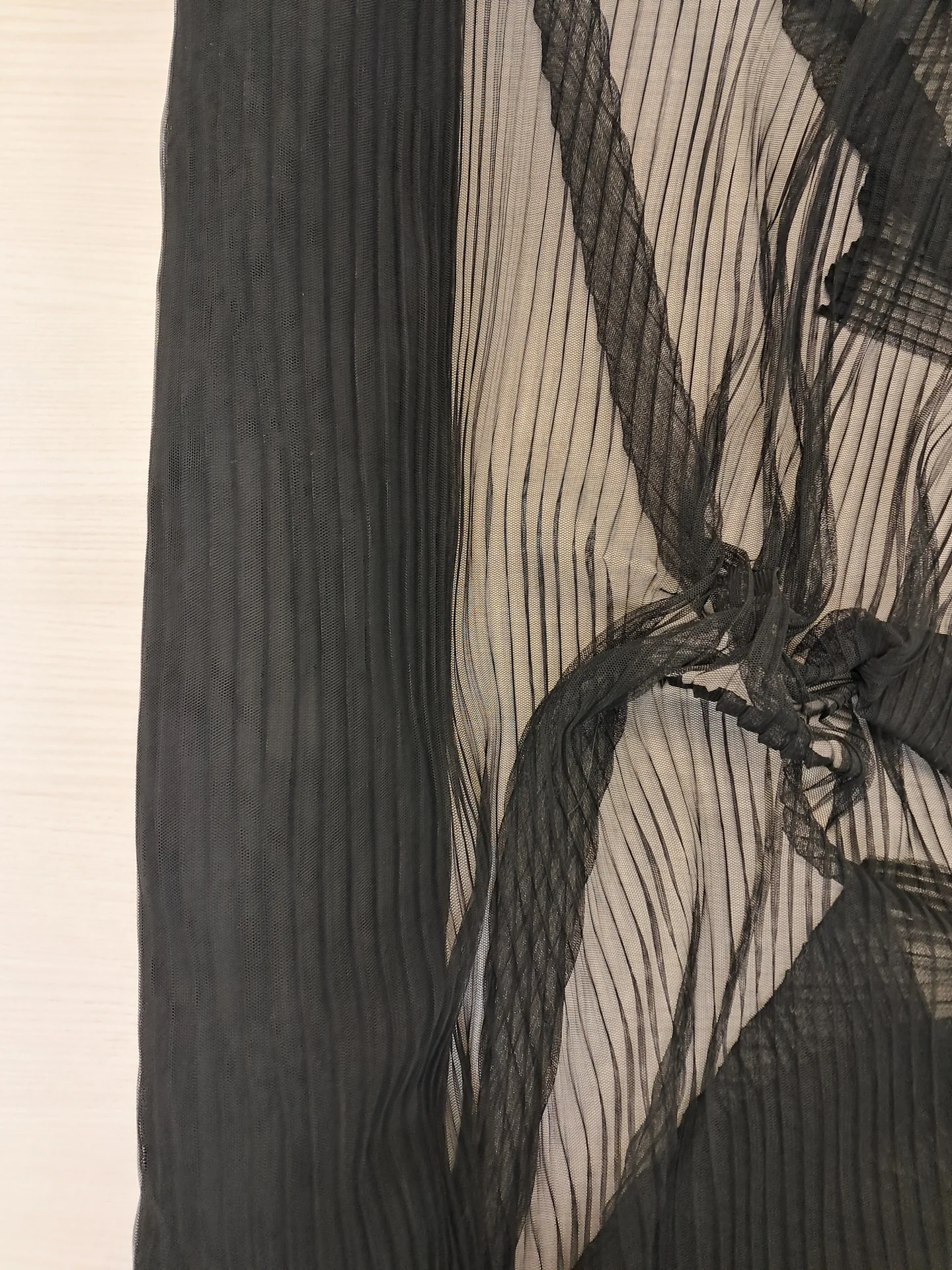 Fabric Pleated Tulle Black