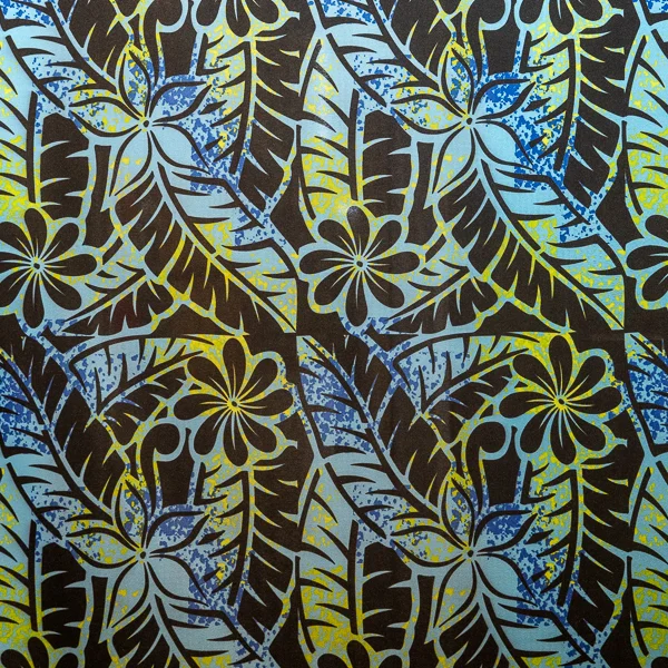 Fabric Poly Print 2 Teal Black
