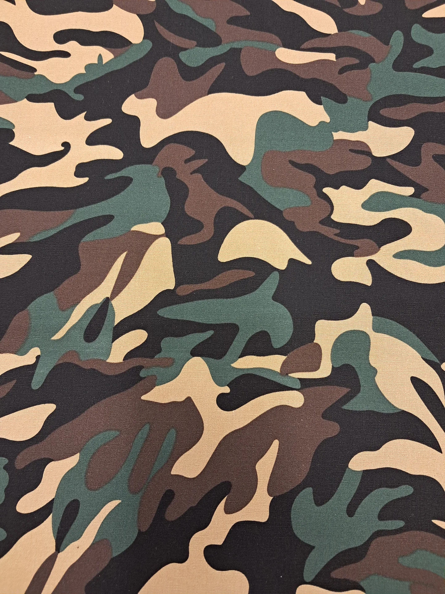 Fabric Printed Canvas Camo Green