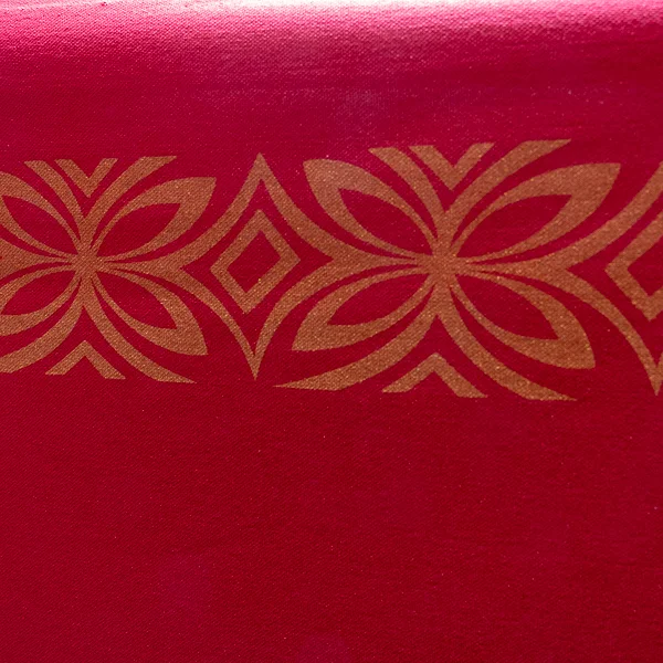 Fabric Printed Stretch Maroon Gold