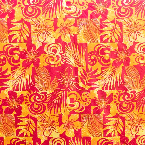 Fabric Rayon Pacific Print Orange