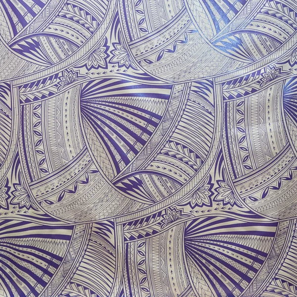 Fabric Rubber Print M 17 Beige Purple