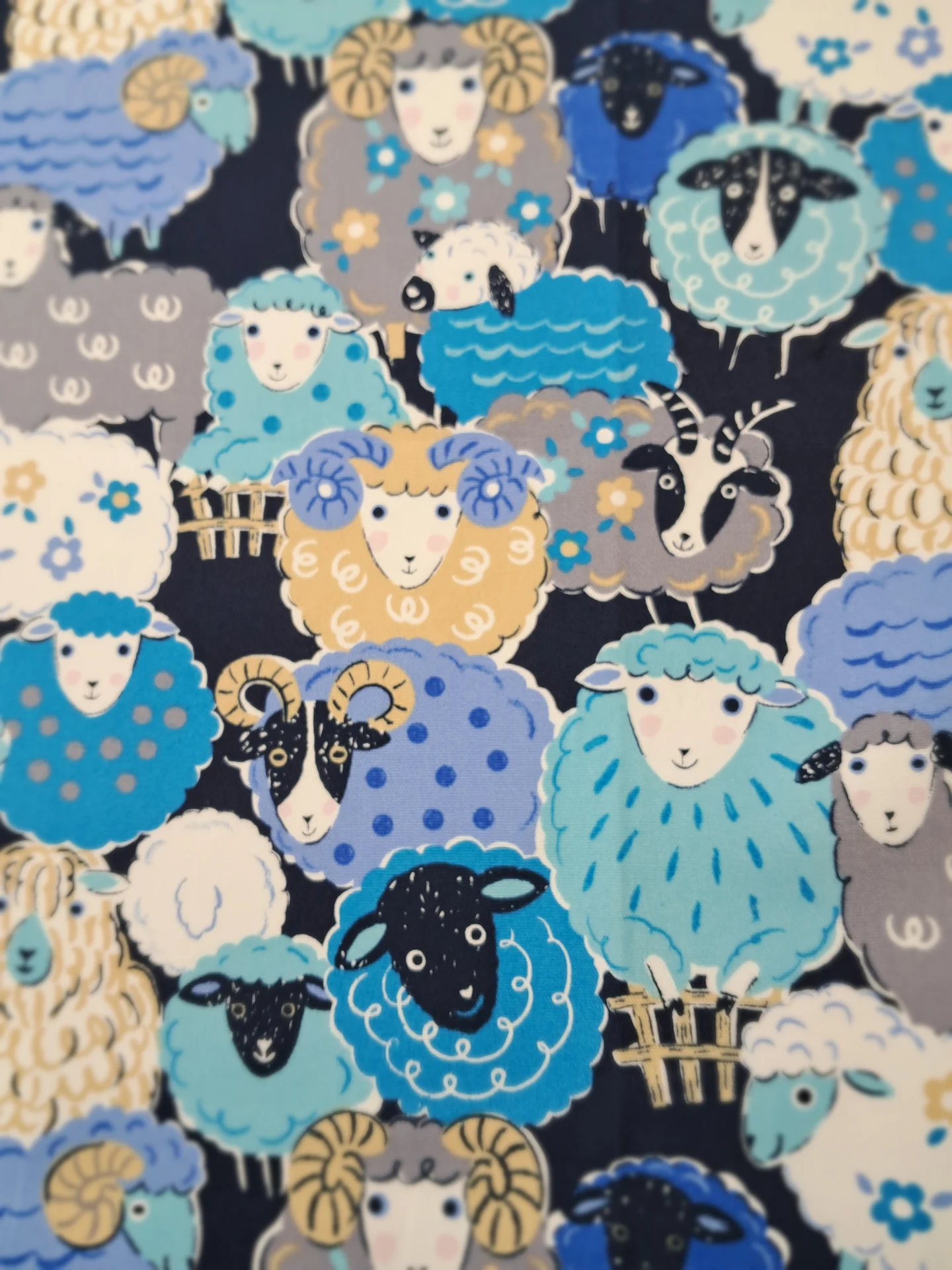 Fabric SANNO Blue Sheep