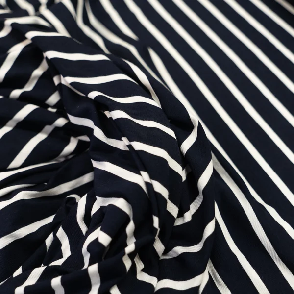 Fabric Snap Stripe Navy White