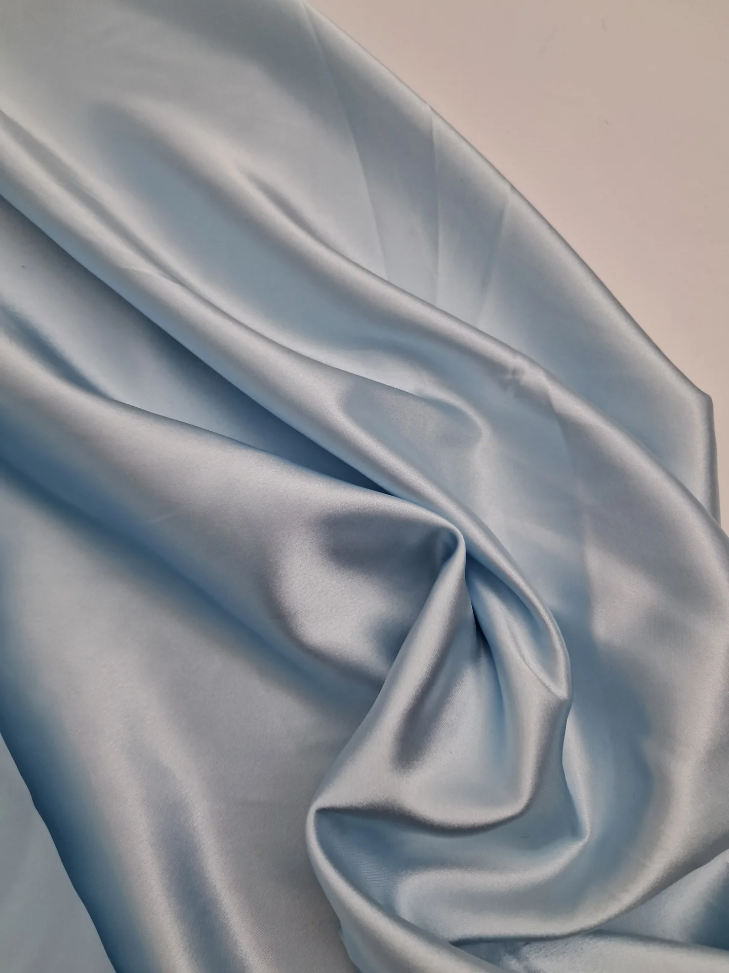 Fabric Stretch Satin Pale Blue