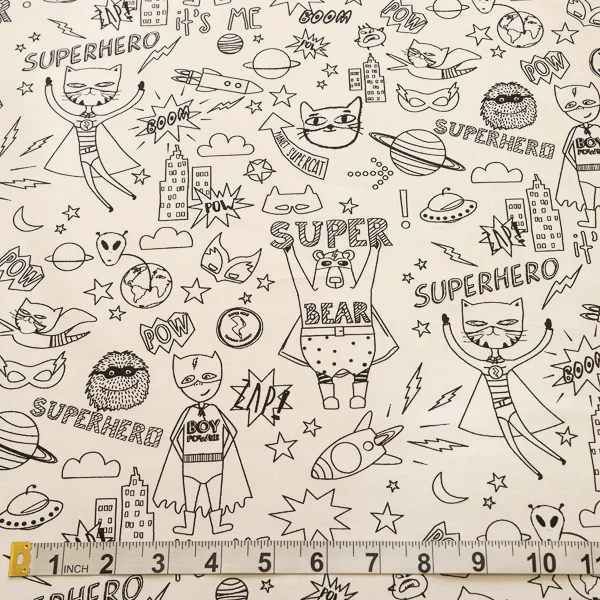 Fabric Super Hero Colour In Cotton