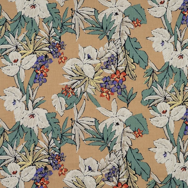 Fabric Tilly Floral Linen Sand