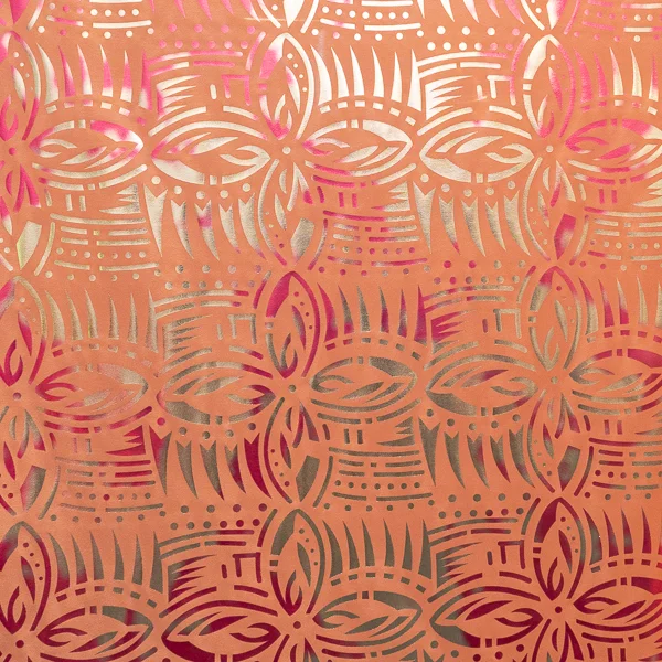 Fabric Two Tone Foil Print Peach WW