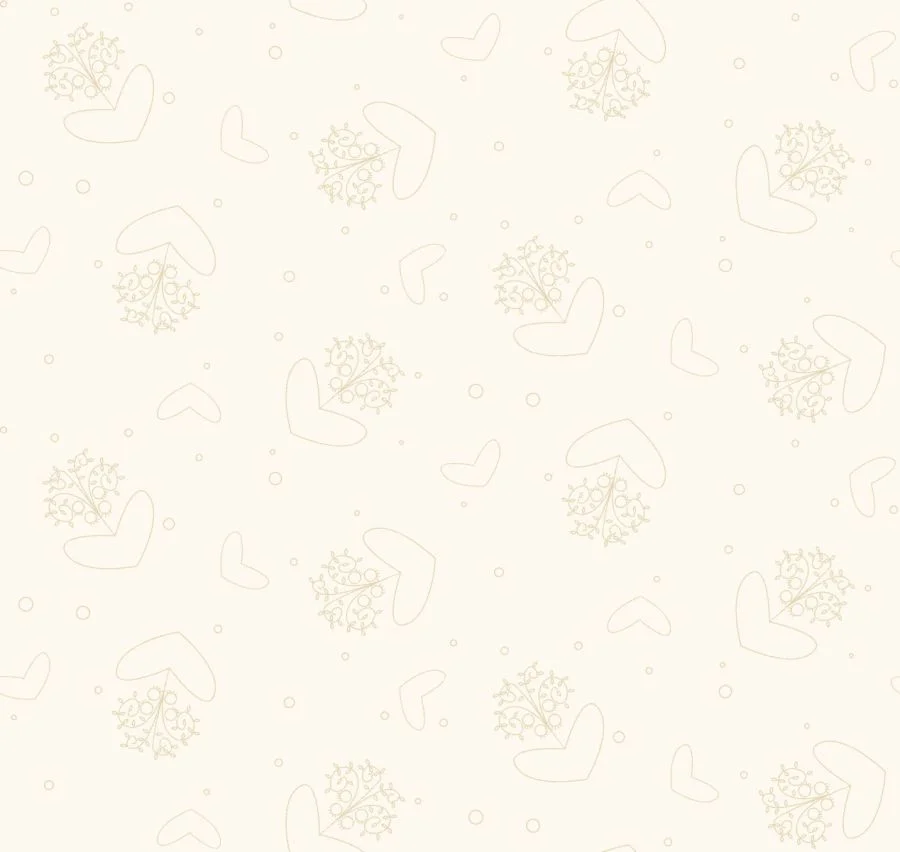 Flowers Hug Kiss Heart Cream Background