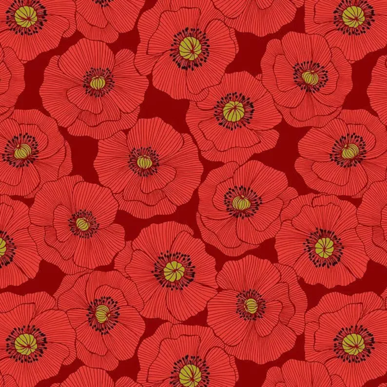 Flowers Poppies Large Red Red Background