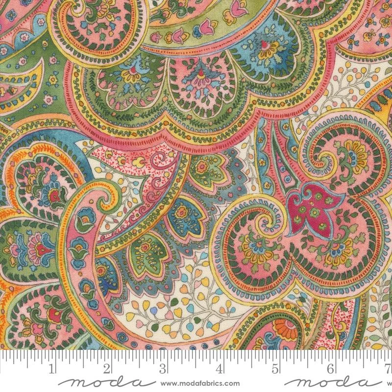 Flowers Posh Paisley Porcelain Multi on Off White