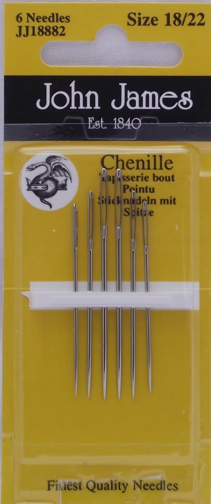 John James Chenille Hand Sew Needles Size 18/ 22