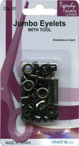 Jumbo Eyelet Pack Black 20piece