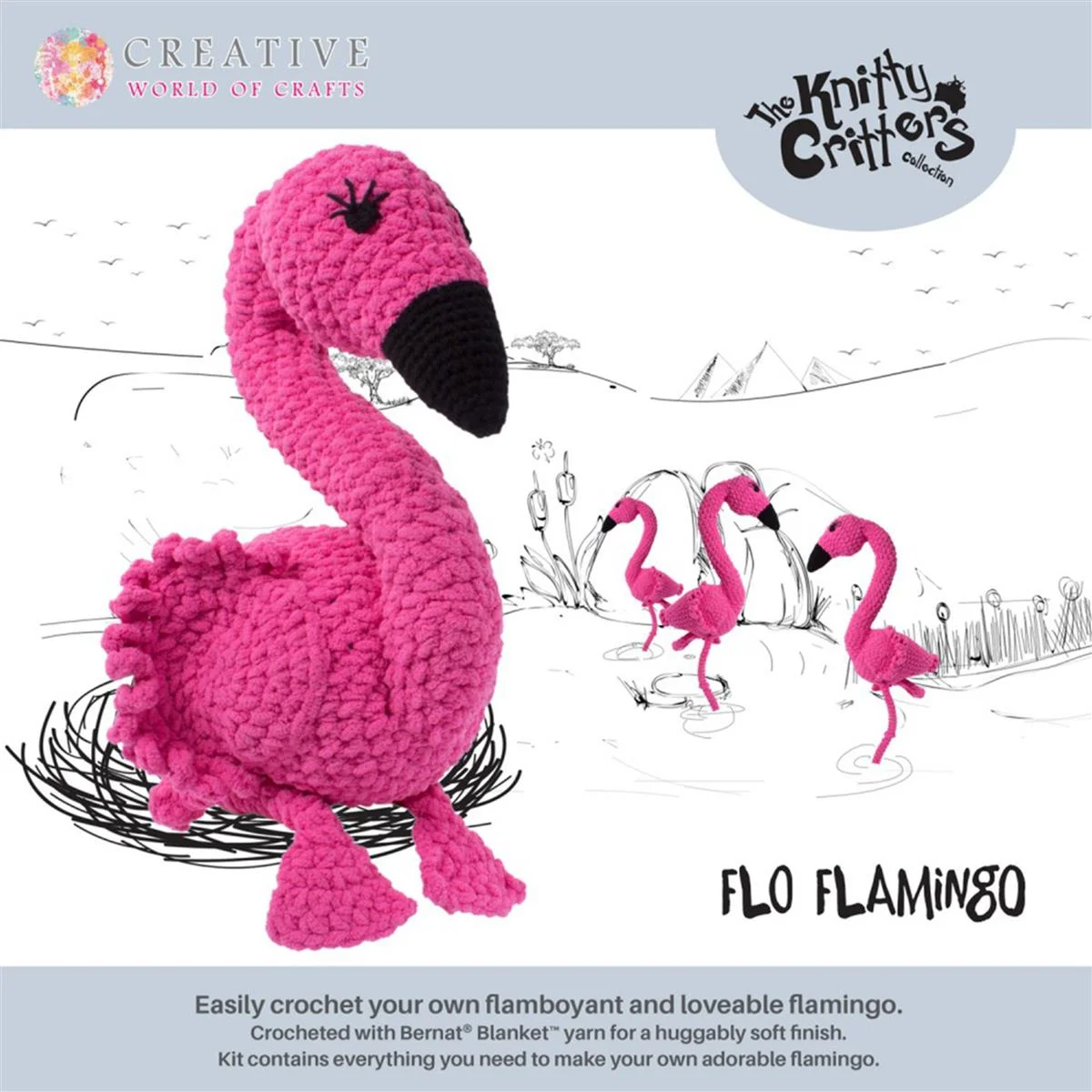 Knitty Critters Crochet Flamingo