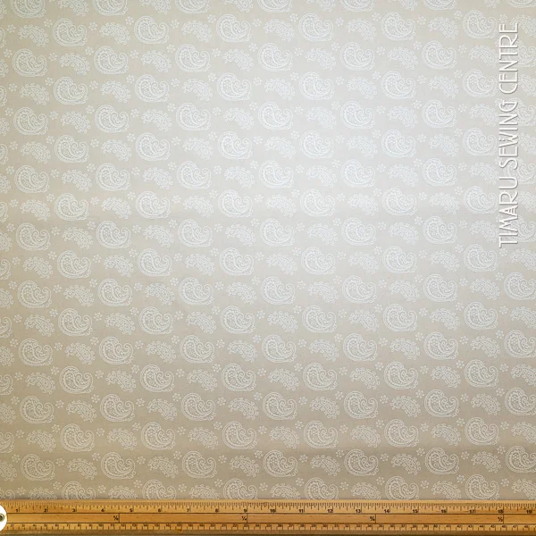 Paisley Small Pale Grey On Mid Grey