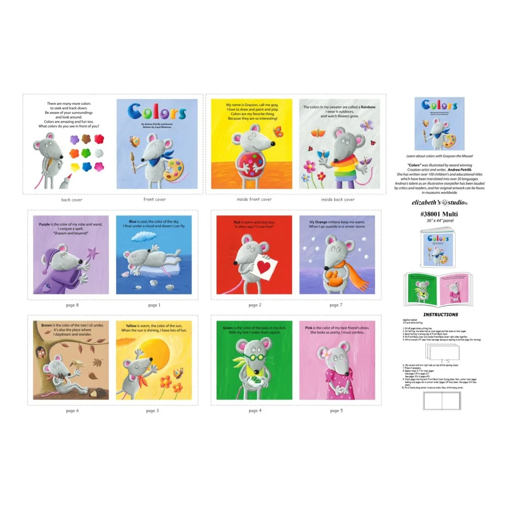 Patchwork Panel Book Colours Multi 90cm