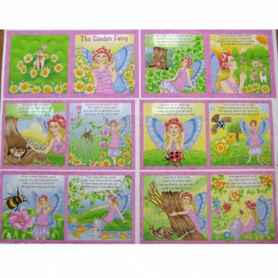 Patchwork Panel Book Garden Fairies