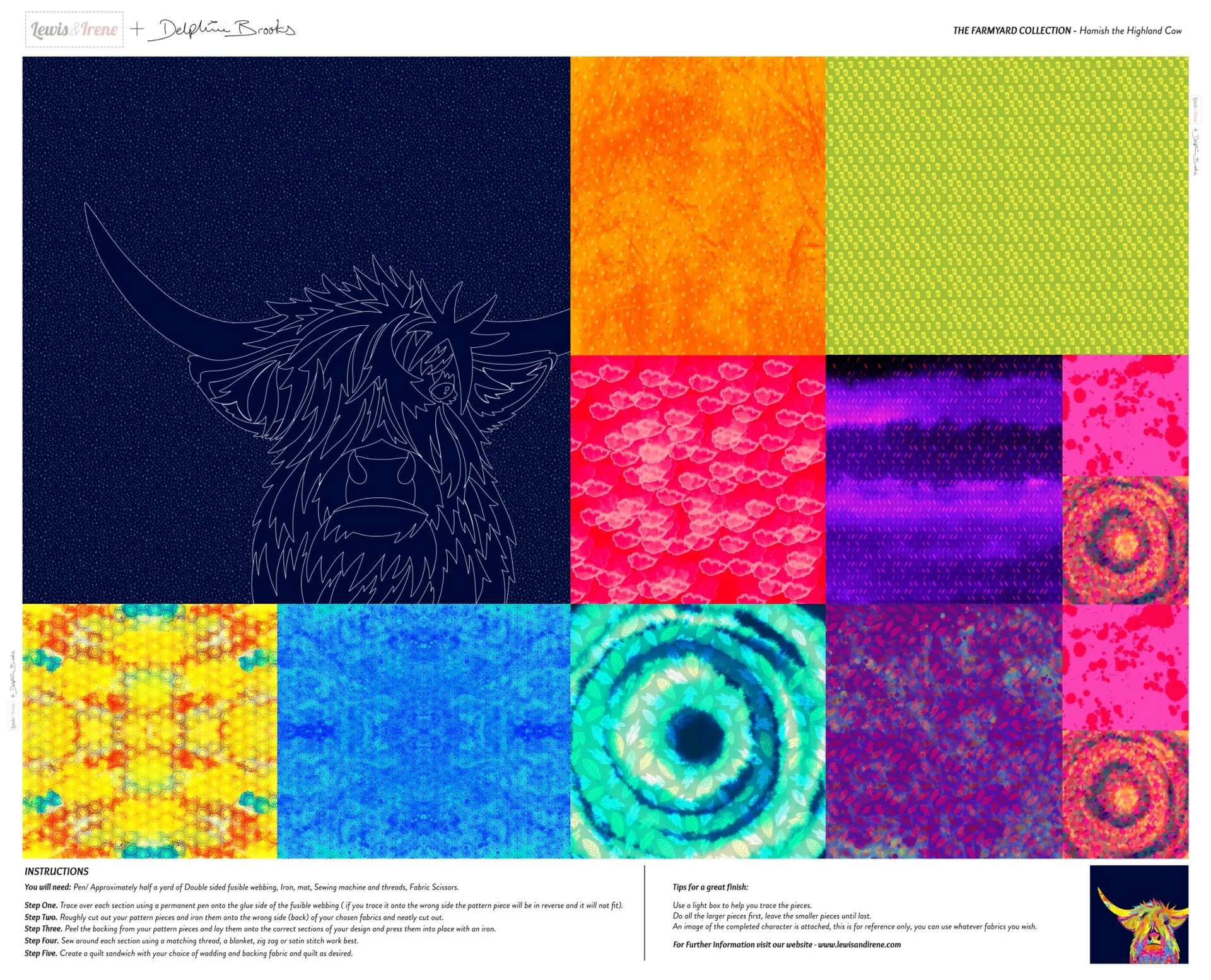 Patchwork Panel Hamish The Highland Cow