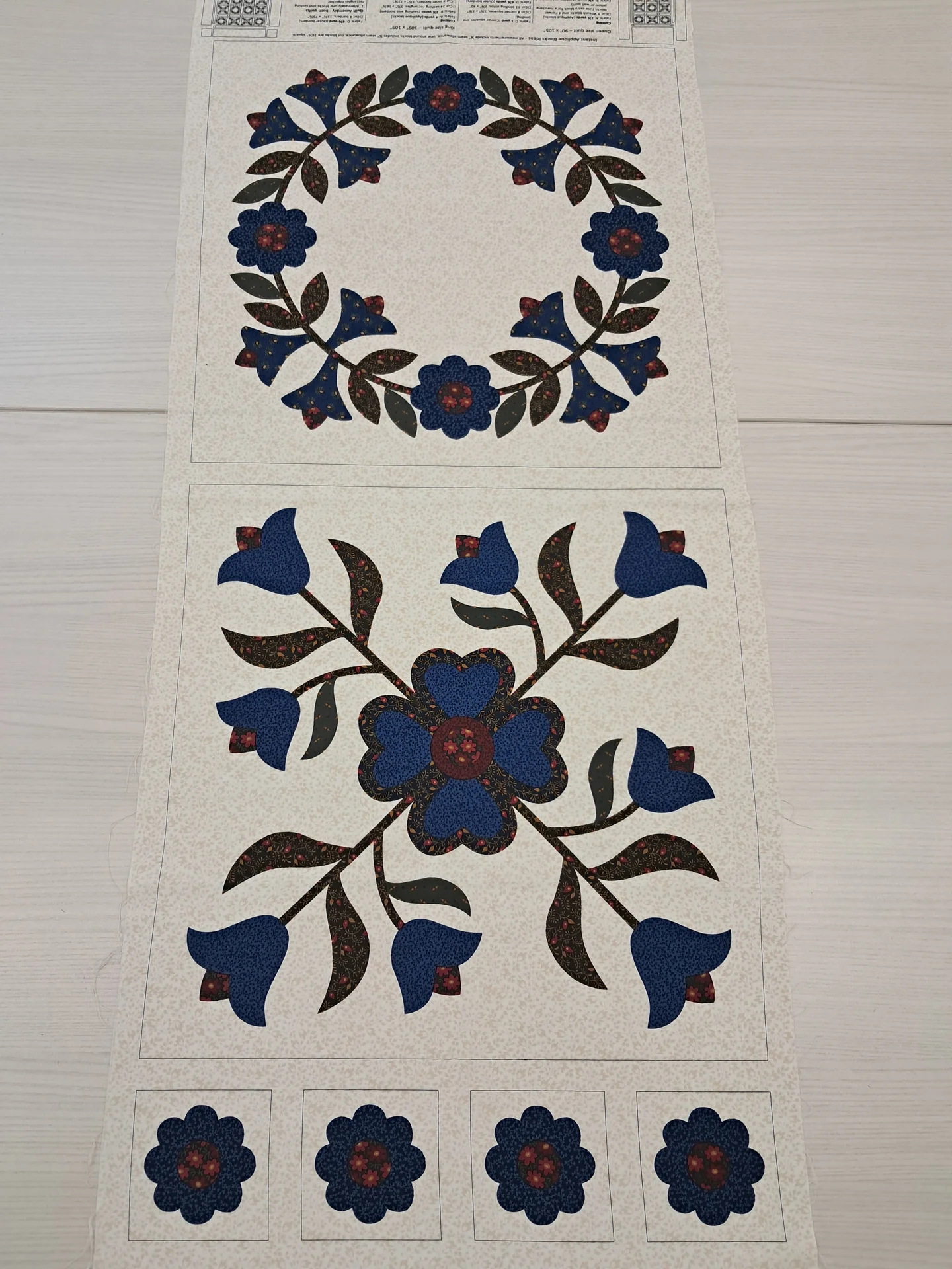 Patchwork Panel Homecoming Blue Applique